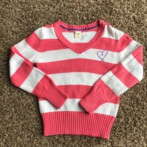 Old Navy coral and white Knit Sweater Size S 6-7